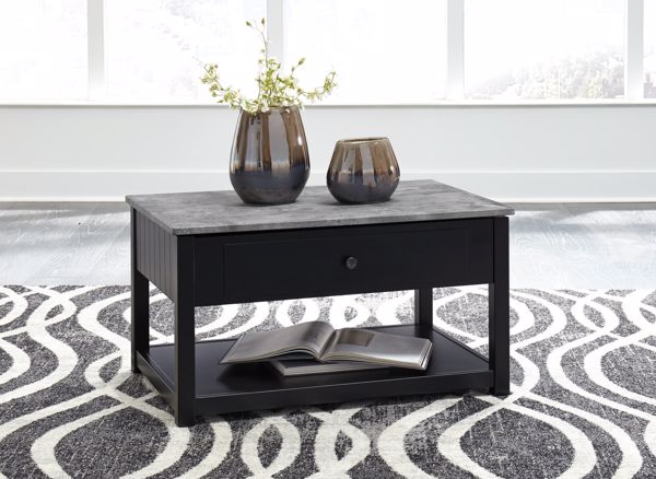 Picture of Ezmonei - Black Lift top Cocktail Table