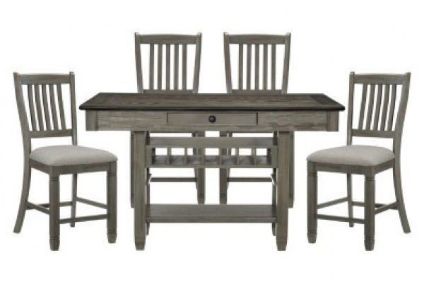 Picture of Granby - Gray Counter Height Table With 4 Stools