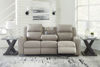 Picture of Lavehorne - Pebble Reclining Sofa with Drop-Down Table