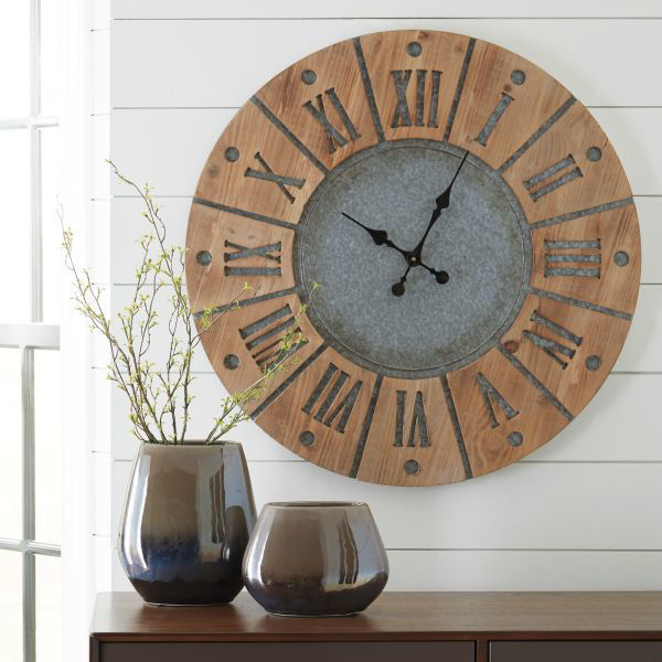 Picture of Payson - Antique Gray & Natural Wall Clock