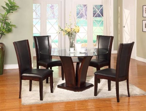 Camelia - Espresso Round Table W/4 | Kimbrell's Furniture