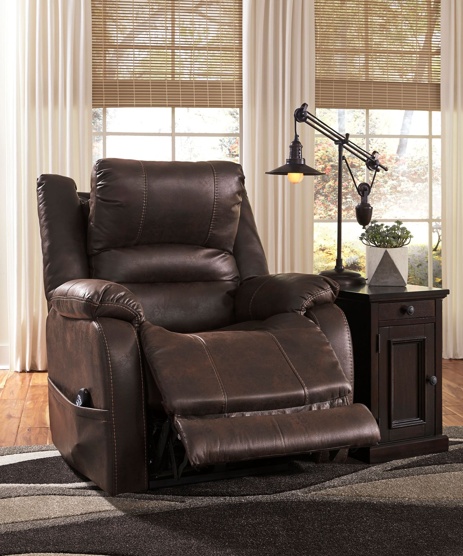 Barling - Walnut Power Recliner | Kimbrell's Furniture