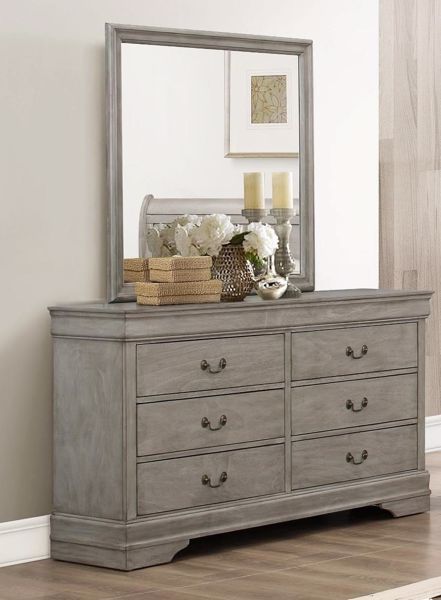 Louis Philip Gray Dresser Mirror Kimbrell S Furniture