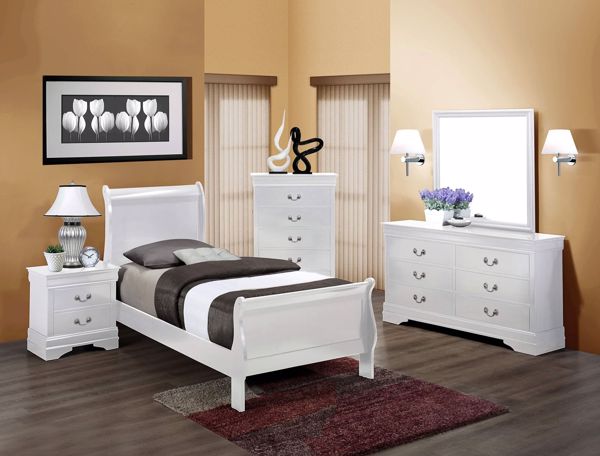 Picture of Louis Philip - White Twin Bed