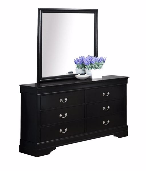 Louis Philip Black Dresser Mirror, Wayfair Black Dresser With Mirror