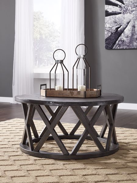 Picture of Sharzane - Gray Round Cocktail Table