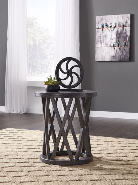 Picture of Sharzane - Gray Round End Table