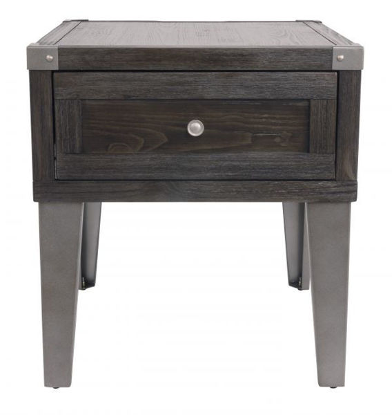 Picture of Todoe - Gray End Table with USB Ports
