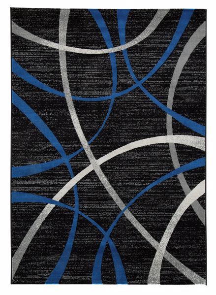 Picture of Jenue - Black/Gray/Blue 8x10 Rug