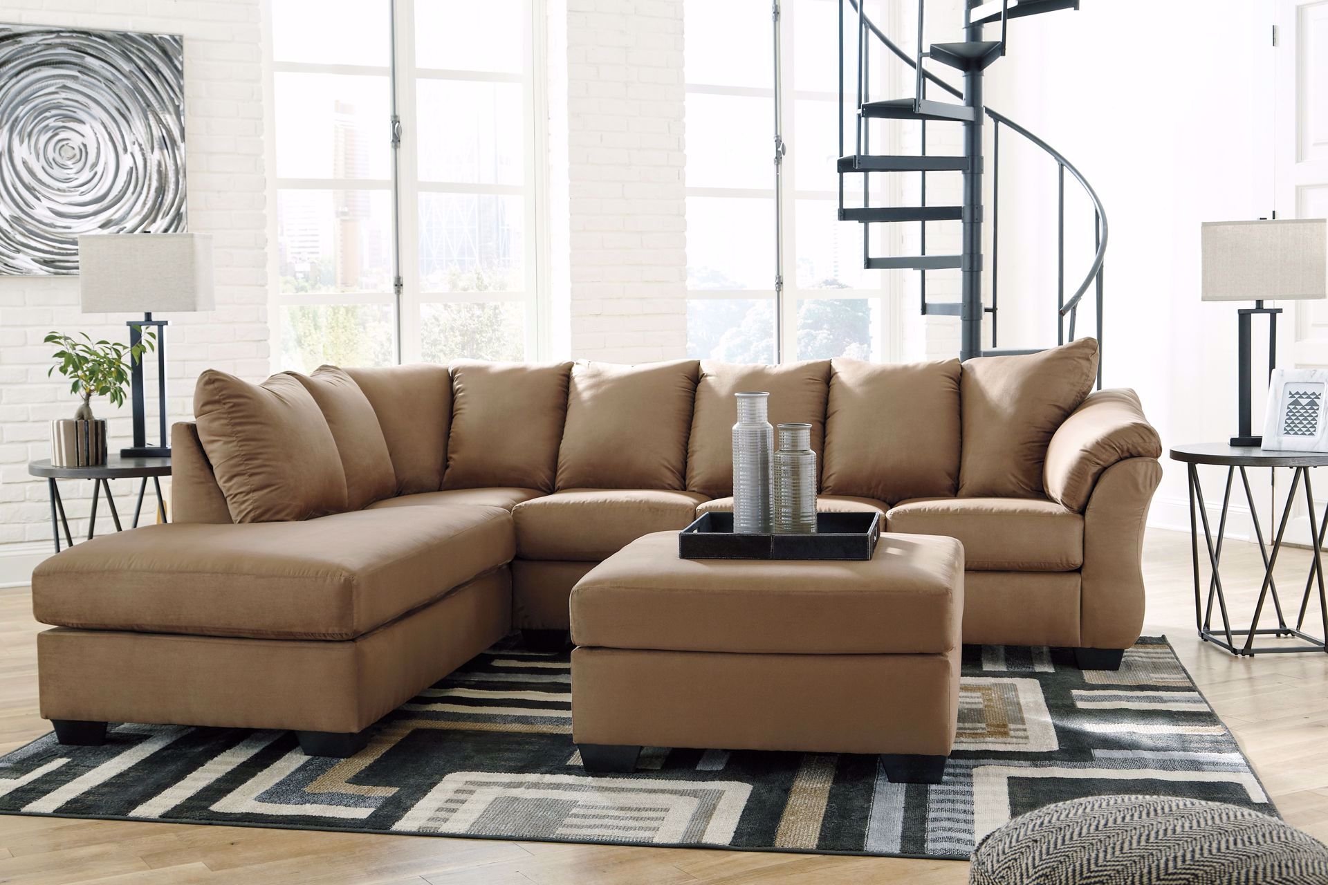 Darcy - Mocha RAF 2PC Sectional | Kimbrell's Furniture