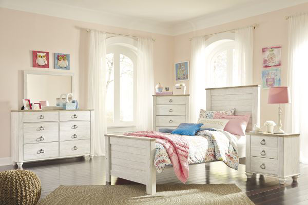 Picture of Willowton - White Twin Panel Bed