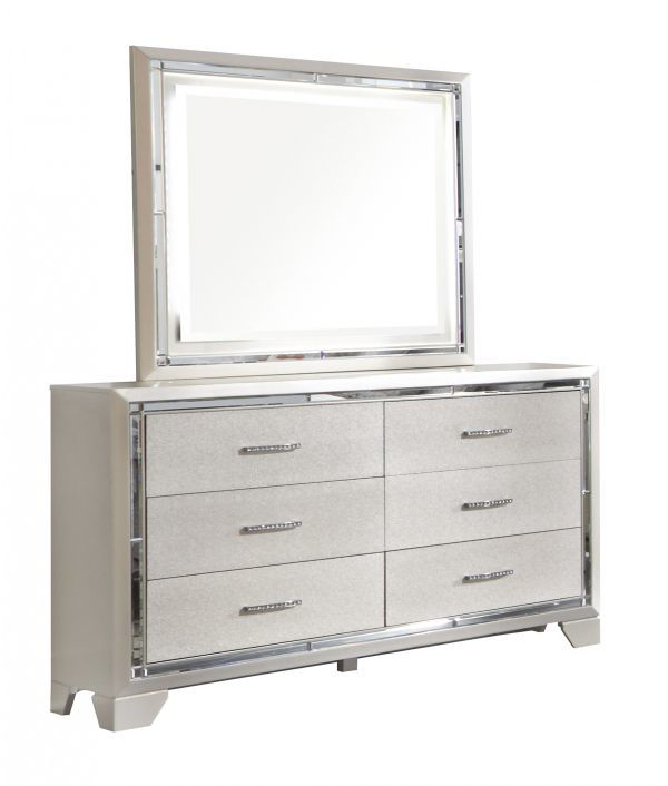 Lonnix - Silver Dresser & Mirror | Kimbrell's Furniture