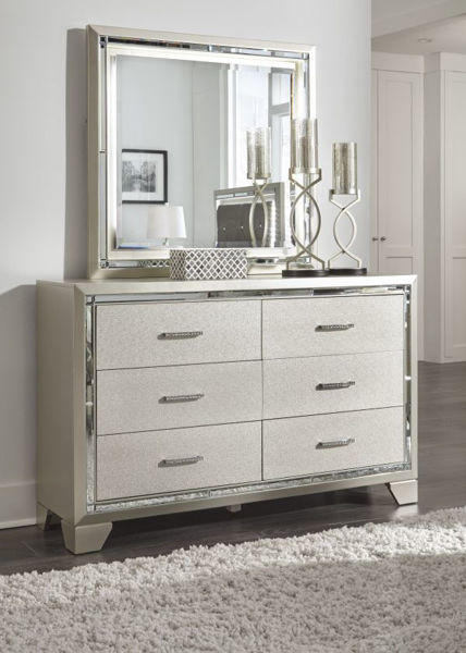 Lonnix - Silver Dresser & Mirror | Kimbrell's Furniture