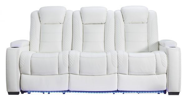 Party Time - White Power Reclining Sofa