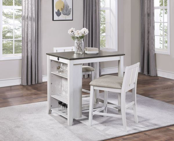 Picture of Daye - White 3PC Counter Height Set