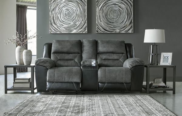 Picture of Earhart - Slate Reclining Loveseat with Console