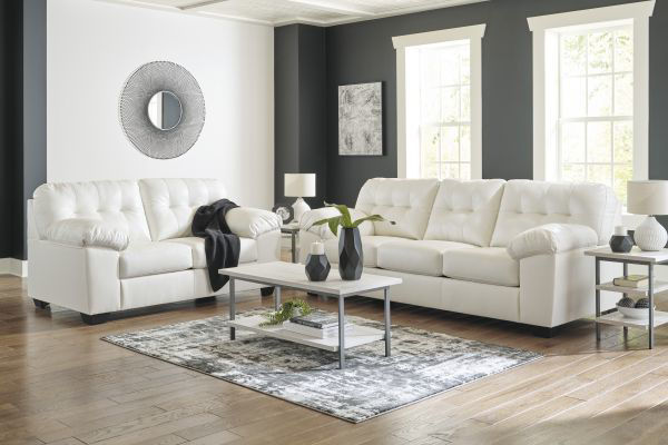 Picture of Donlen - White Loveseat