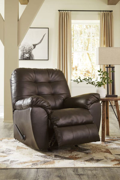 Donlen Chocolate Rocker Recliner Kimbrell s Furniture