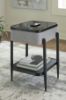 Picture of Jorvalee - Gray & Black Accent Table with Speakers