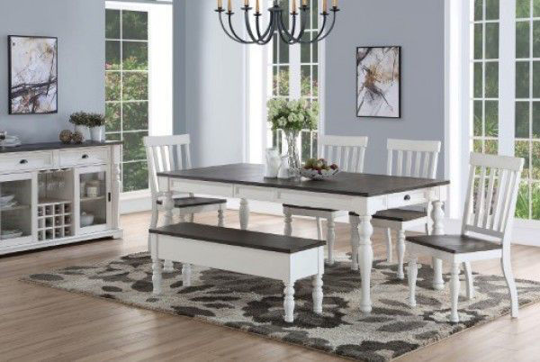 Picture of Joanna - 2-Tone Table W/ 4 Chairs and Bench