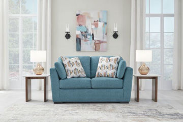 Show details for Keerwick - Teal Loveseat Picture of Keerwick - Teal Loveseat