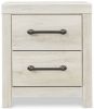 Picture of Cambeck - White 2-Drawer Nightstand with USB