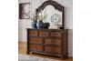 Picture of Lavinton - Cherry Brown 7-Drawer Dresser & Mirror
