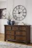 Picture of Lavinton - Cherry Brown 7-Drawer Dresser & Mirror