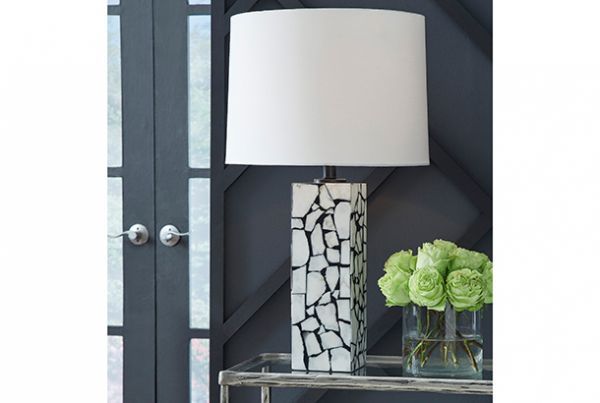 Picture of Macaria - White & Black Marble Table Lamp