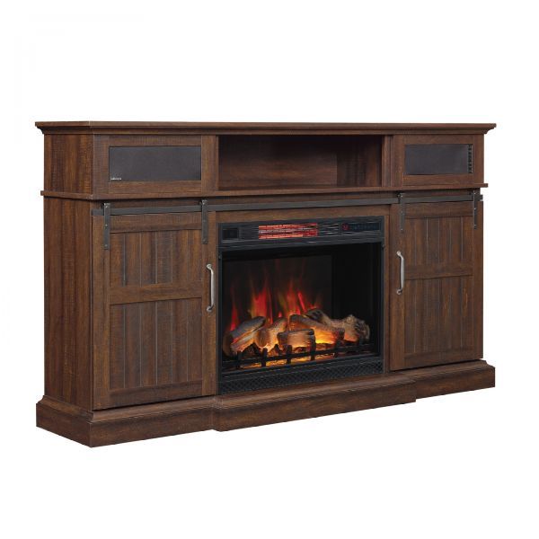 Picture of Manning - 68" Espresso TV Stand With Fireplace