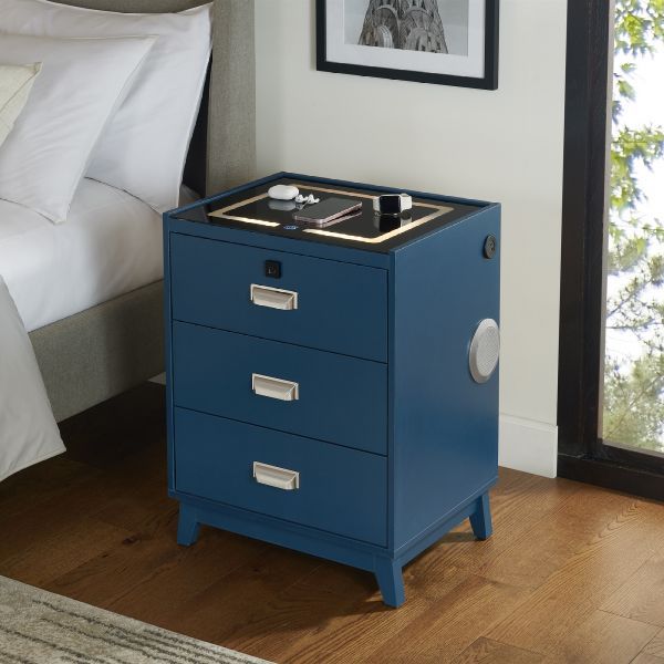 Picture of Rio - Blue 3-Drawer Nightstand