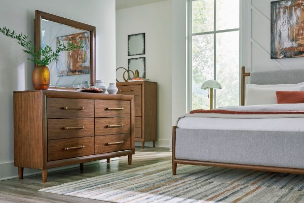 Picture of Lyncott - Brown Dresser & Mirror