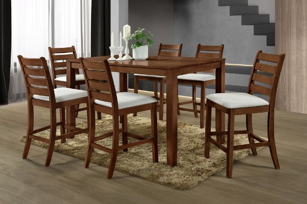 Picture of Pascal - Walnut Counter Height Table W/ 4 Chairs