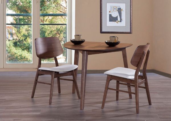 Picture of Oscar - Walnut Corner Table W/ 2 Chairs