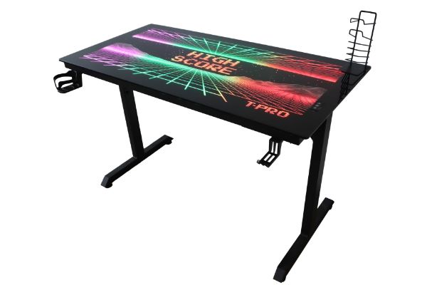 Picture of LED GLASS TOP GAMING DESK