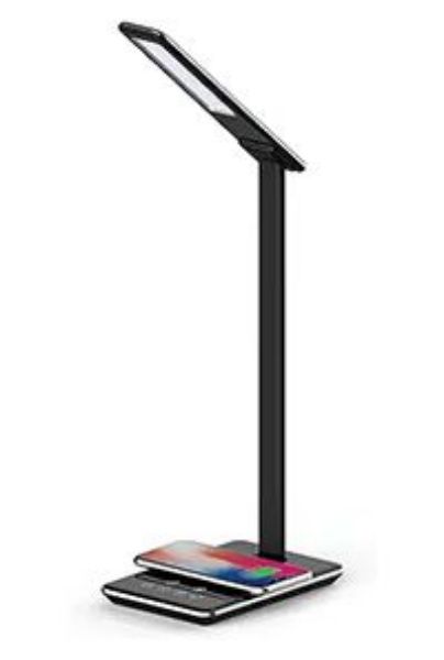 Picture of Black LED Desk Lamp w/ Wireless Phone Charging