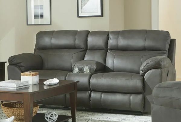 Picture of Atlas - Charcoal Reclining Loveseat with Console