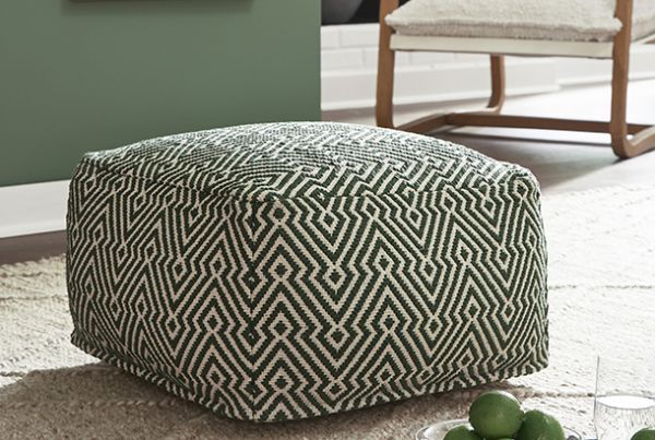 Picture of Abacy - Green & Ivory Pouf