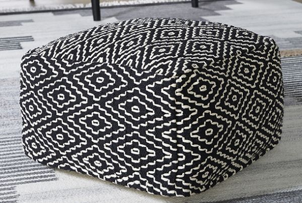 Picture of Jasett - Black & Ivory Pouf