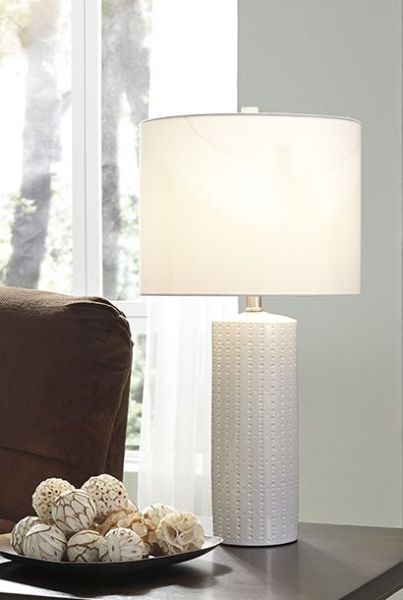 Picture of Steuben - White Ceramic Pair of Table Lamps