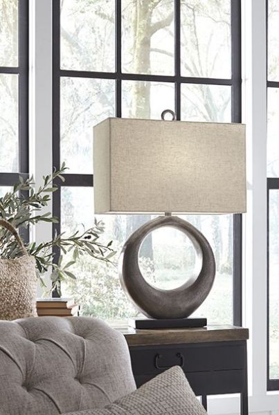 Picture of Saria - Antique Silver Metal Table Lamp