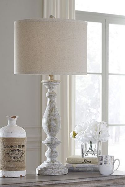 Picture of Bernadate - Whitewash Pair of Table Lamps
