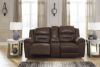 Picture of Stoneland - Chocolate Reclining Loveseat with Console