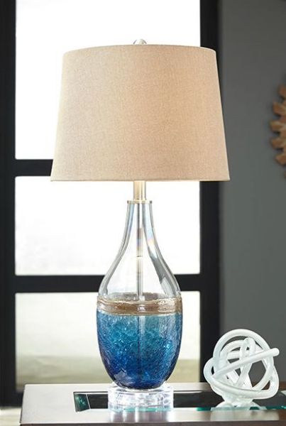 Picture of Johanna - Blue & Clear Pair of Lamps