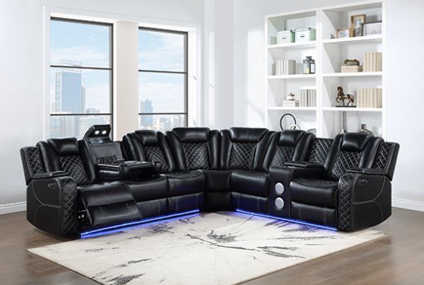 Picture of Radiant - Black 3PC Power Reclining Sectional