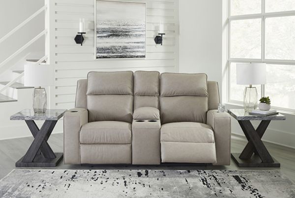 Picture of Lavenhorne - Pebble Reclining Loveseat with Console