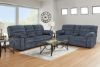 Picture of Wow - Navy Reclining Loveseat with Console