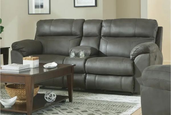 Picture of Atlas - Charcoal Reclining Loveseat with Console