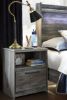 Picture of Baystorm - Gray 1-Drawer Nightstand with USB