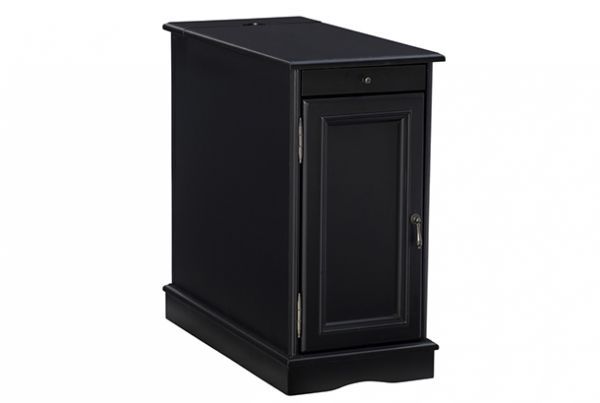 Picture of Barron - Distressed Black Accent Table with USB
